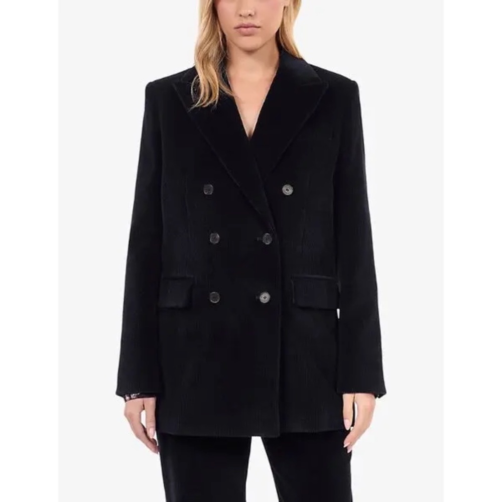 🖤 NWT The Kooples Double-Breasted Black Corduroy Suit Jacket | $615 Retail!